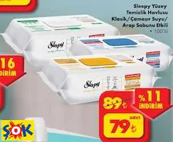 SLEEPY YÜZEY TEMİZLİK HAVLUSU KLASİK/ÇAMAŞIR SUYU/ ARAP SABUNU ETKİLİ • 100’LÜ